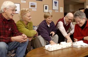 Future residents of Silver Sage Village meet to discuss the model of their elder cohousing community in Boulder, Colorado.